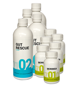 Month Pack for two : 4 x Gut Rescue Plus 6 x  Moringa Capsules (120)